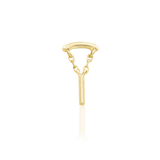 Aydan 14K Gold Threadless End – Front View of Crest Design