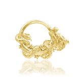 Yellow gold hinged clicker featuring dragon coiled around ring