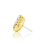 Beaded Baguette 14K Gold Threadless End – Front View with CZ