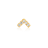 CHEVRON CZ-14K GOLD piercing-zone.com