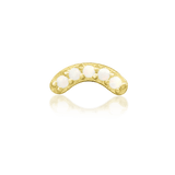 Curven threadless end in 14k yellow gold – crescent with five opals