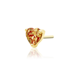 Dark Champagne Heart – CZ Prong Set – 14K Gold Threadless End