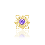 Drusila 14K Gold Threadless End with Violet CZ – Front View