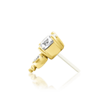 Ecstatic 14K Gold Threadless End with Dual Diamonds – Front View