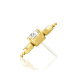 Elated 14K Gold Threadless End with Vertical Lab-Grown Diamonds – Front View