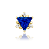 Enlee threadless end in 14k yellow gold – triangle sapphire with star accents