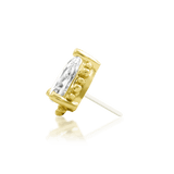 Ennvi – 14K Gold Threadless End with Beaded CZ Halo – Front View