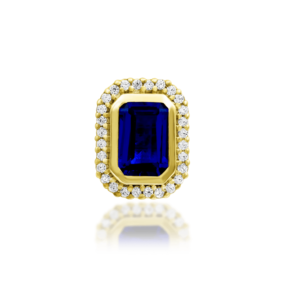 Eugenia threadless end in 14K gold with Burma Blue CZ
