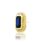Oval-cut blue CZ stud by Junipurr Jewelry