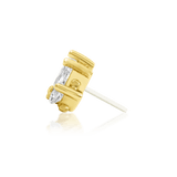 Side View Showing CZ Petal Geometry and Gold Finish