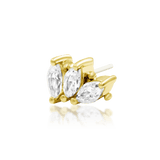 Fallon threadless end in 14k yellow gold – marquise CZ flower design