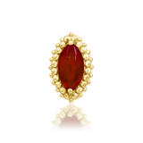 Fernley threadless end in 14k yellow gold – marquise carnelian with beaded halo