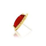 Fernley 14K Gold Threadless End with Marquise Carnelian – Front View