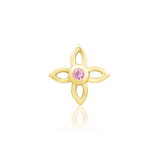 Fleur threadless end in 14k yellow gold – floral design with pink CZ