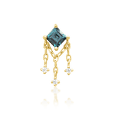 Gari threadless end in 14k yellow gold – square Alexandrite with chain