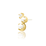 Gatsy threadless end in 14K gold with pearl and CZ