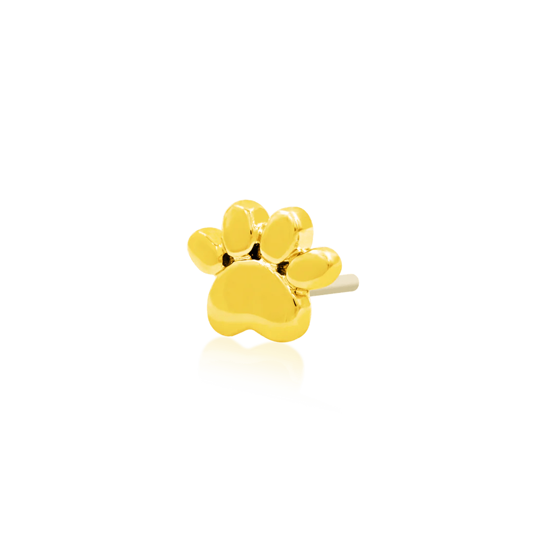 SOLID GOLD DOG PAW-14K GOLD piercing-zone.com