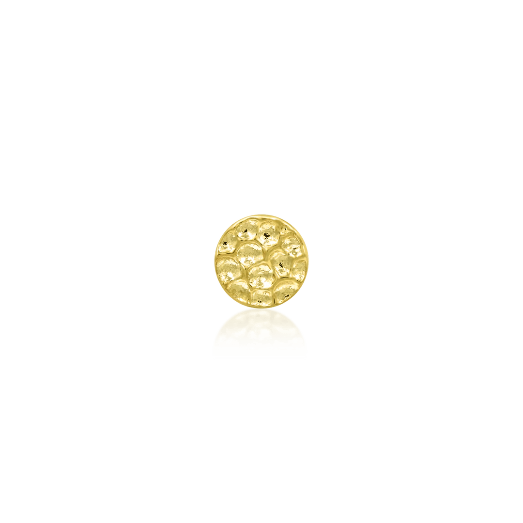 HAMMERED DISK-14K GOLD piercing-zone.com