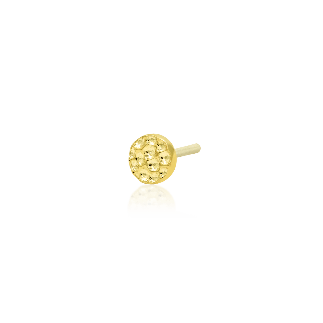 HAMMERED DISK-14K GOLD piercing-zone.com