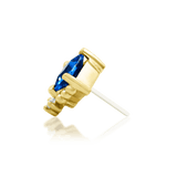Hesper 14K Gold Threadless End with Blue Sapphire – Front View