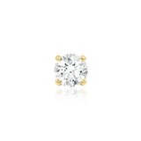 Higher Profile 4 Prong Set – 14K Gold CZ Threadless End