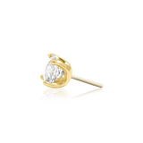 Higher Profile 4 Prong Set – 14K Gold CZ Threadless End