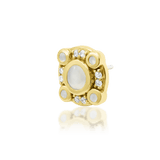 Top-down image of Inaya – moonstone core framed by radiant CZ