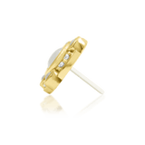 Inaya 14K Gold Threadless End with Moonstone and CZ Halo – Front View