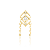 Iris Chains 14K Gold Threadless End with CZs and Chain – Front View