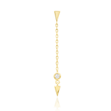 Jasmine Chains 14K Gold Double-Pinned End with CZ and Chain – Front View