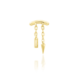 Kian 14K Gold Threadless End – Front View of Ornate Crest