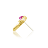 Kinoko – 14K Gold Threadless End with Pink CZ – Front View