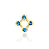 Lana 14K Gold Threadless End with Blue Topaz – Front View