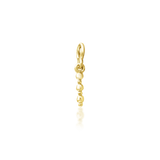 Top-down image of Lane – fine chain and jump ring on gold charm