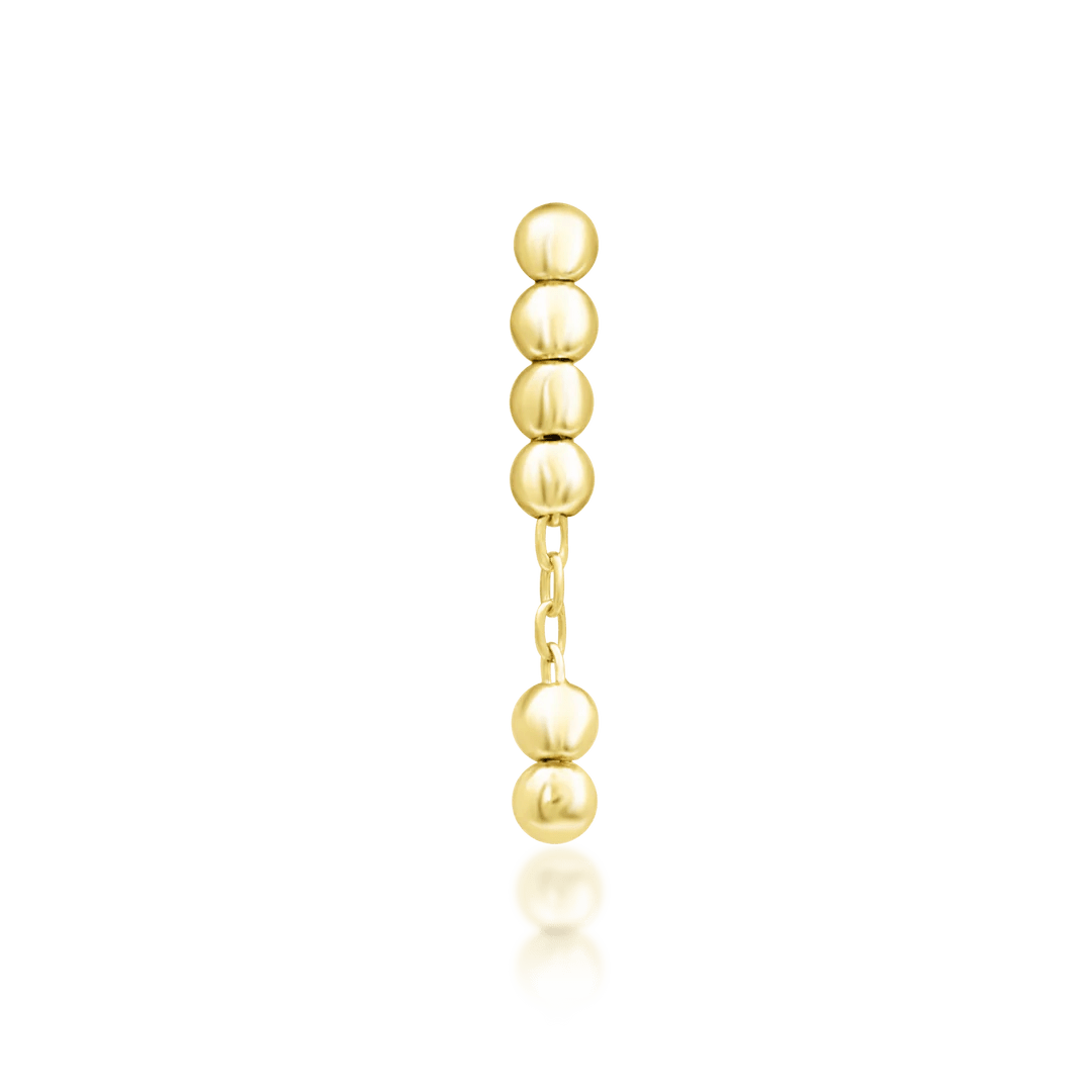 Lennon threadless charm in 14k yellow gold – beaded chain design