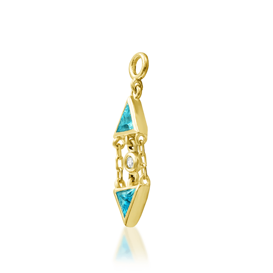 Top-down image of Lucille threadless charm – geometric layout