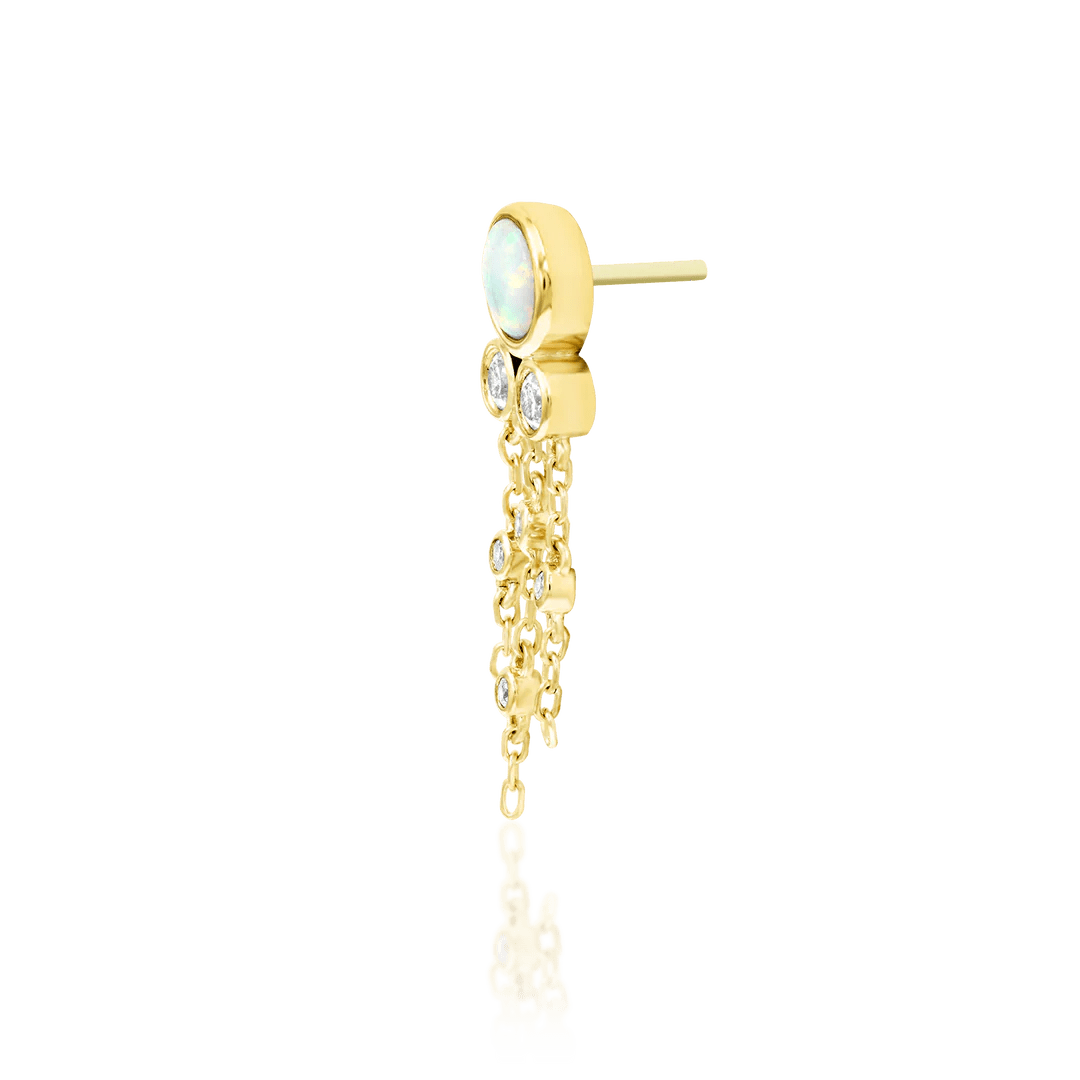 Side Angle Showing Movement of Chains and Gem Placement