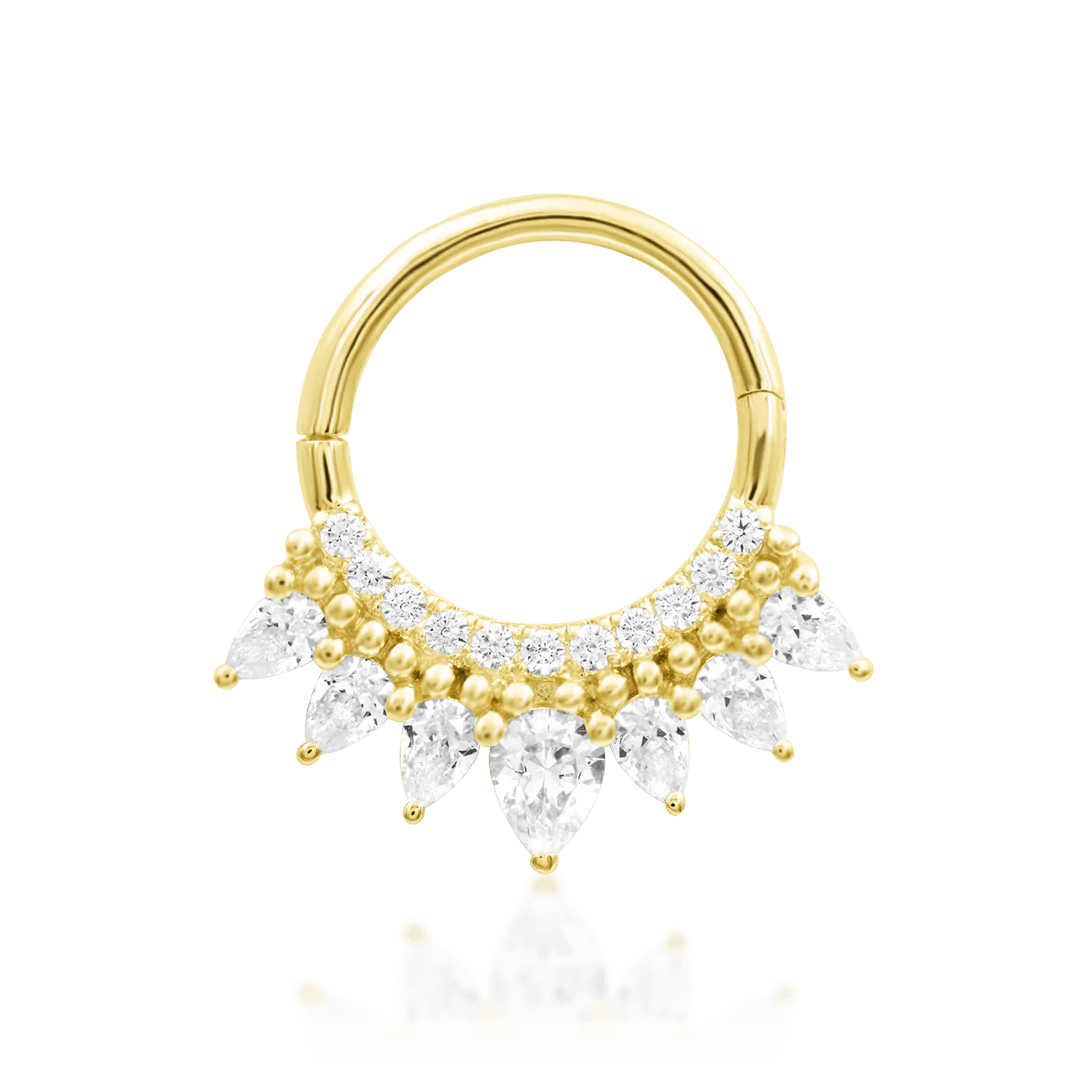Magnifique charm in 14K yellow gold with CZ stones