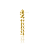 Top-down image of Malia – threadless stud with gold beaded accent chain