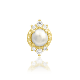 Regal 14K yellow gold jewelry with luminous pearl centerpiece