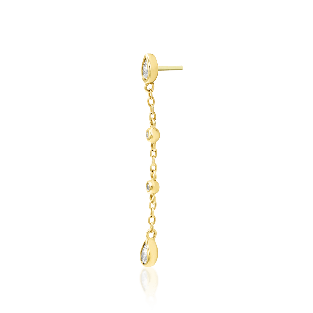 Close-Up of CZ Settings and Chain Drop on Maria Chains