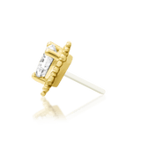 Meet Cute 14K Gold Threadless End with 4mm CZ – Front View