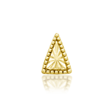 Mila threadless end in 14k yellow gold – open triangle design