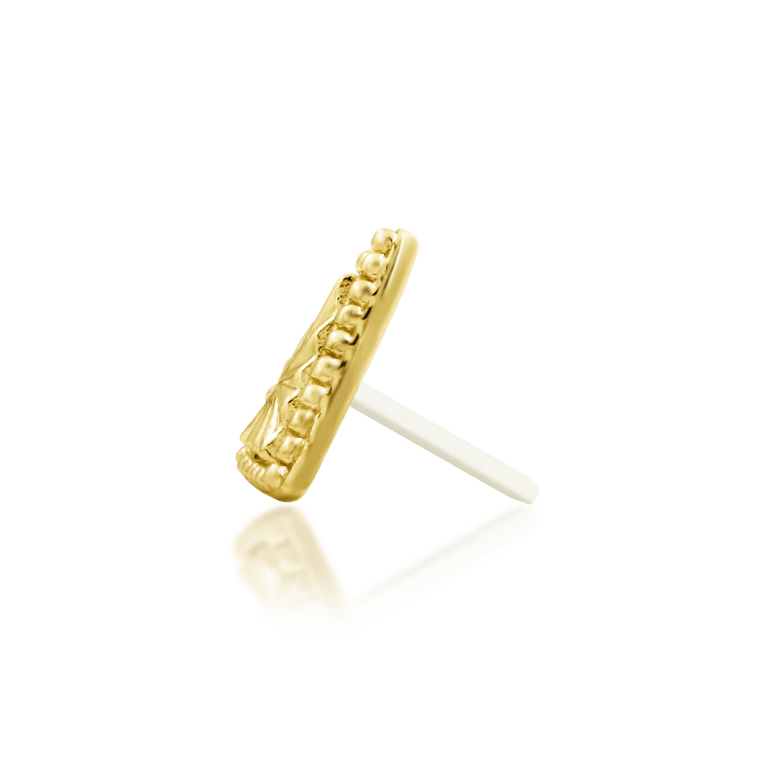 Mila 14K Gold Threadless End with Open Triangle Design