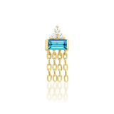 Morgan threadless end in 14K yellow gold with aqua and CZ gems