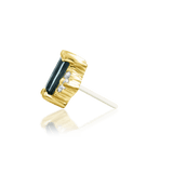 Nellie 14K Gold Threadless End with Alexandrite and CZ Halo – Front View