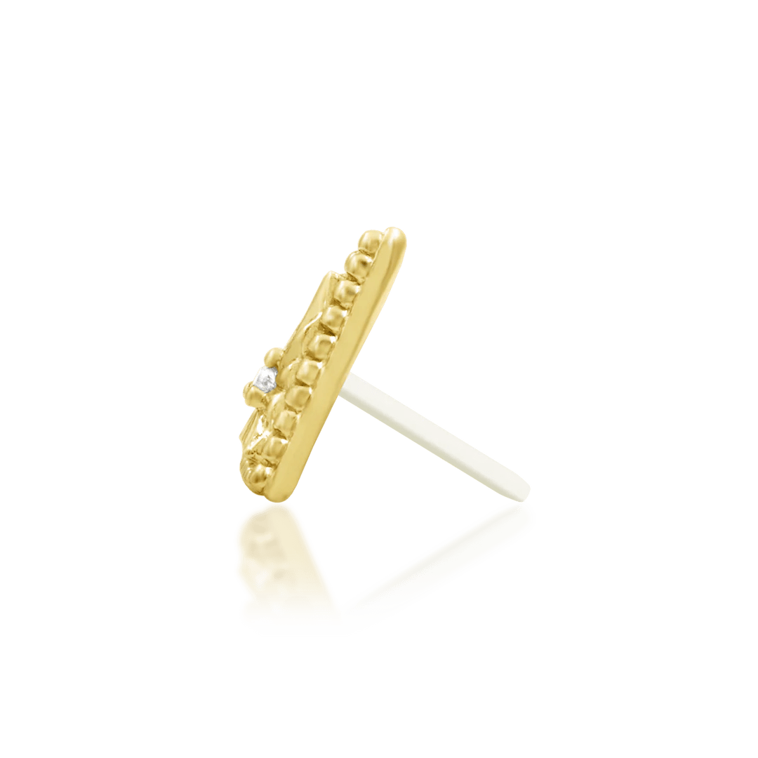 Nina 14K Gold Threadless End with Triangle Shape and CZ