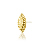 Top-down image of Novie – soft elongated oval in smooth gold finish