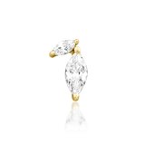 Orla threadless end in 14k yellow gold – marquise duo CZ design
