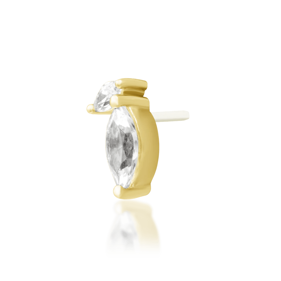 Top-down image of Orla – aligned CZ stones in sleek silhouette